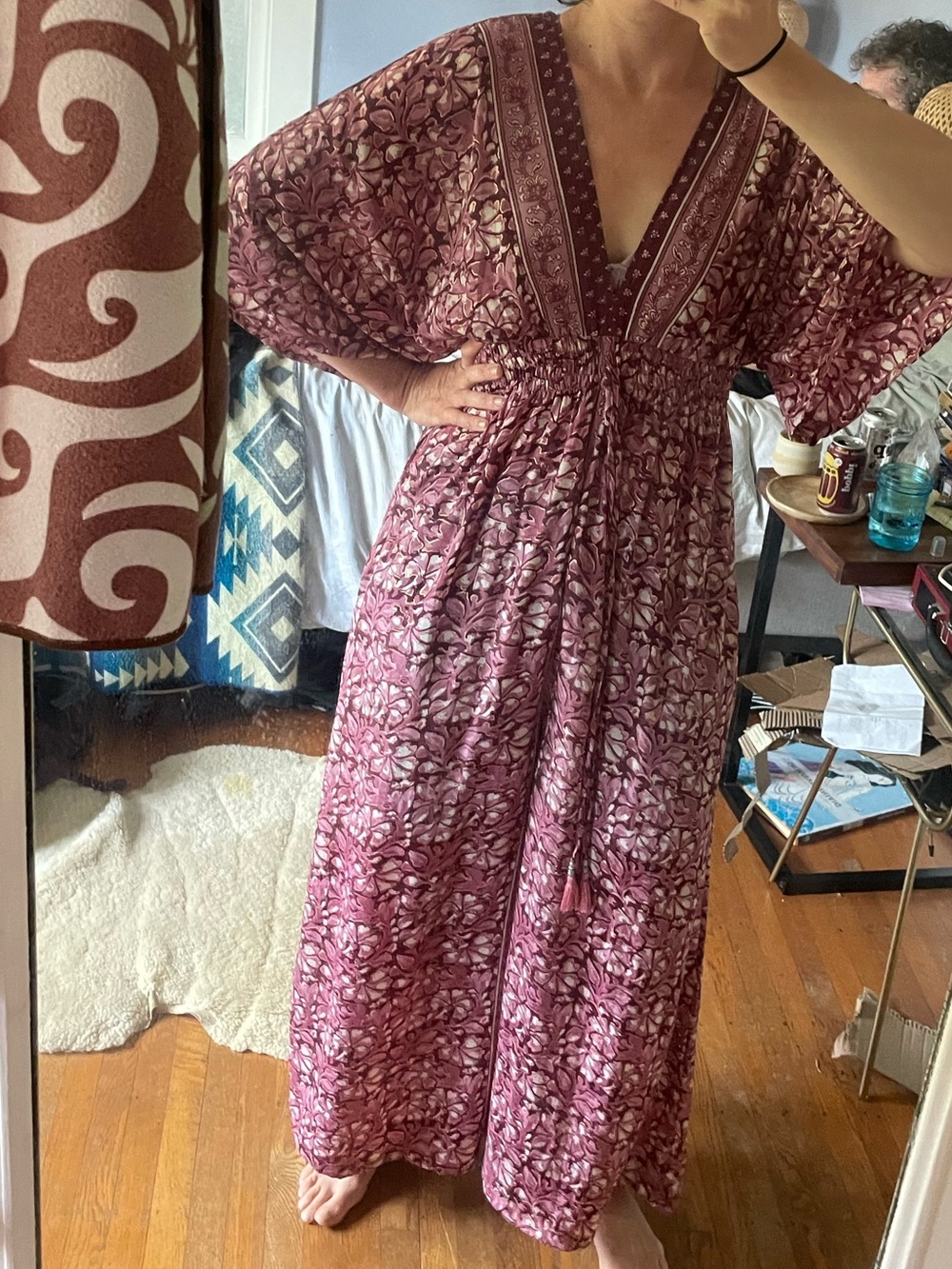 White Waves Kimono Wide Leg Jumpsuit - Picture 13 of 13